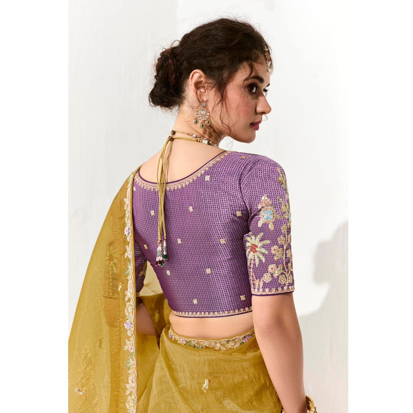 Yellow Runway Organza Tissue Saree with Heavy Embroidered Border – Designer Party Wear