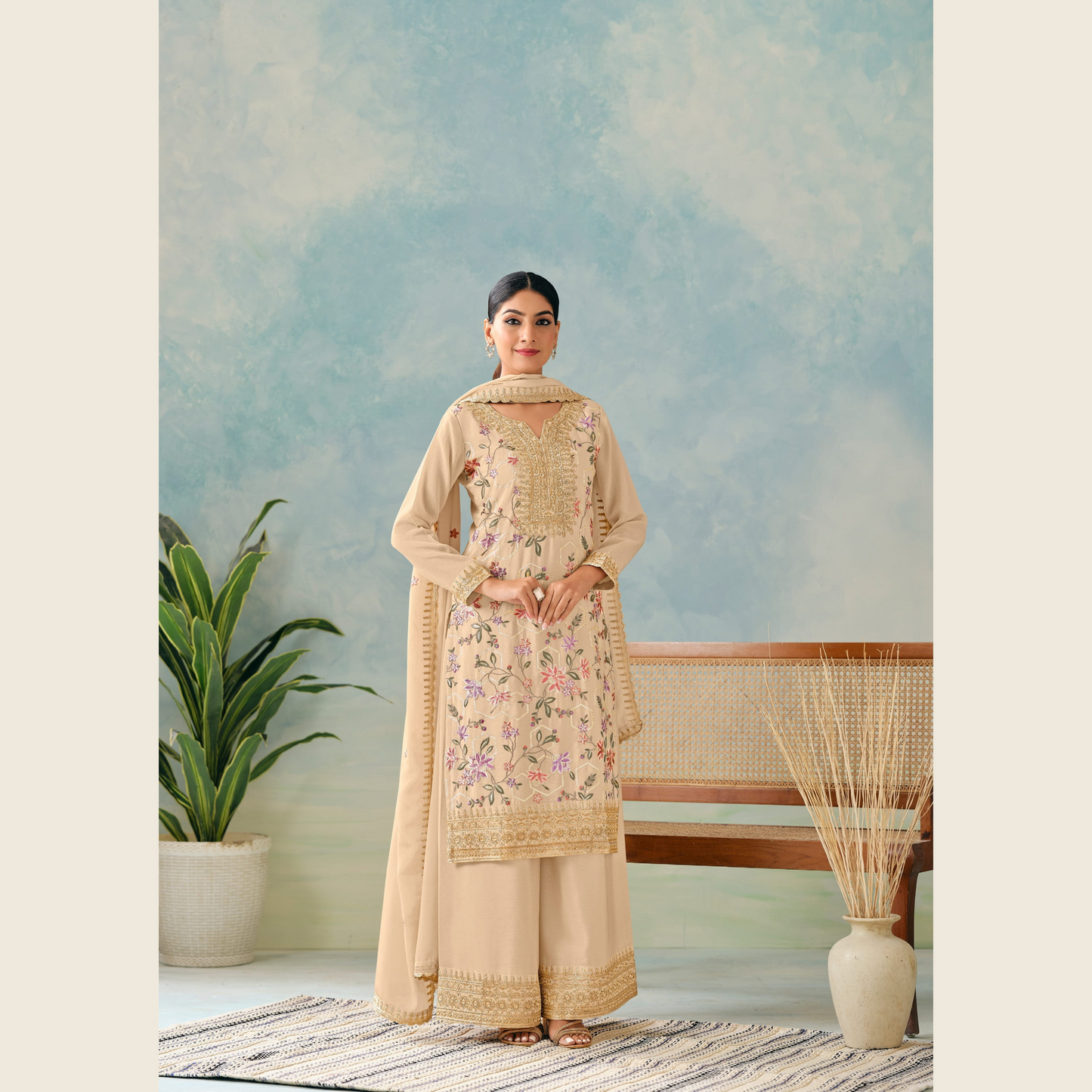 Noor-E-Nazakat Straight Cut Kurta with Sharara