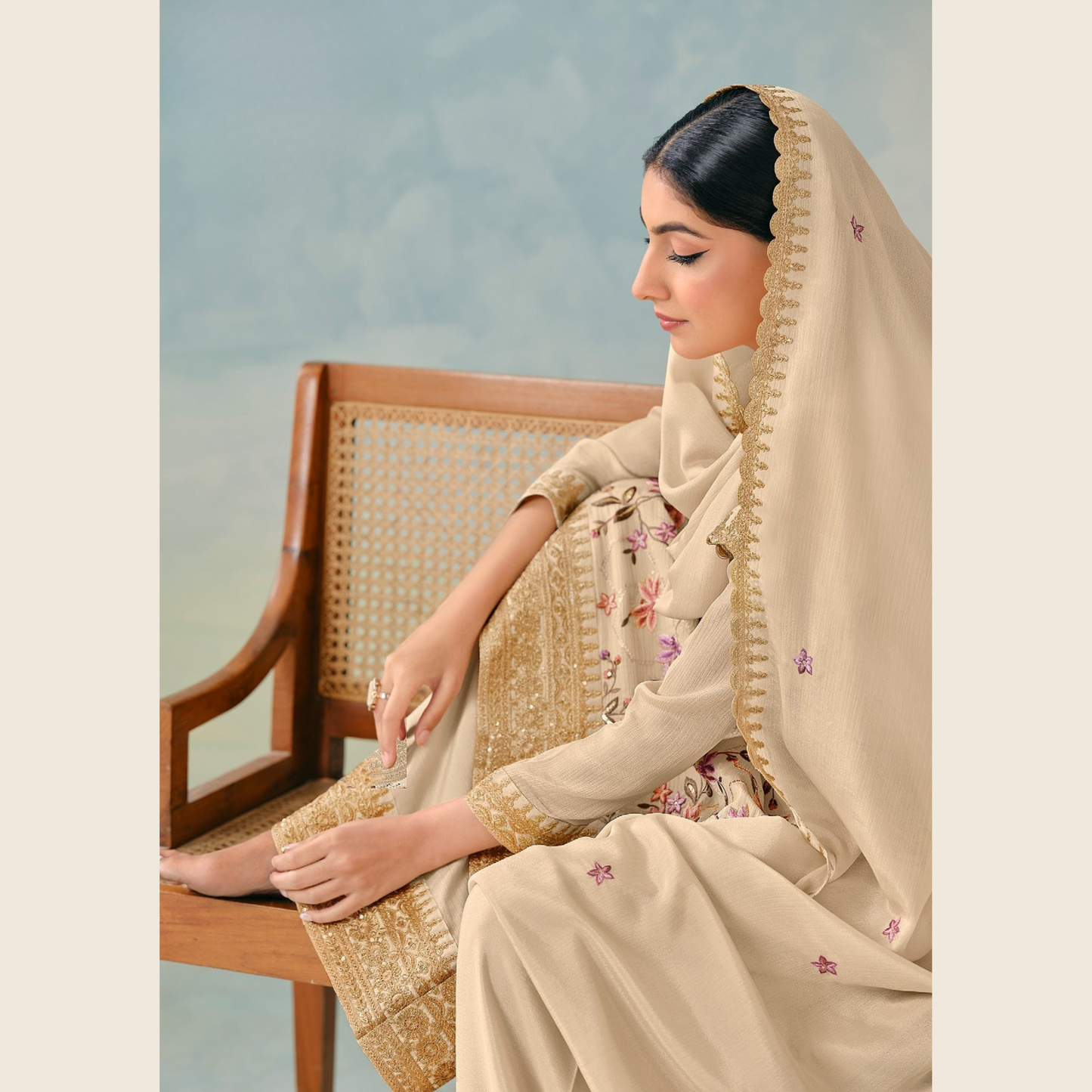Noor-E-Nazakat Straight Cut Kurta with Sharara
