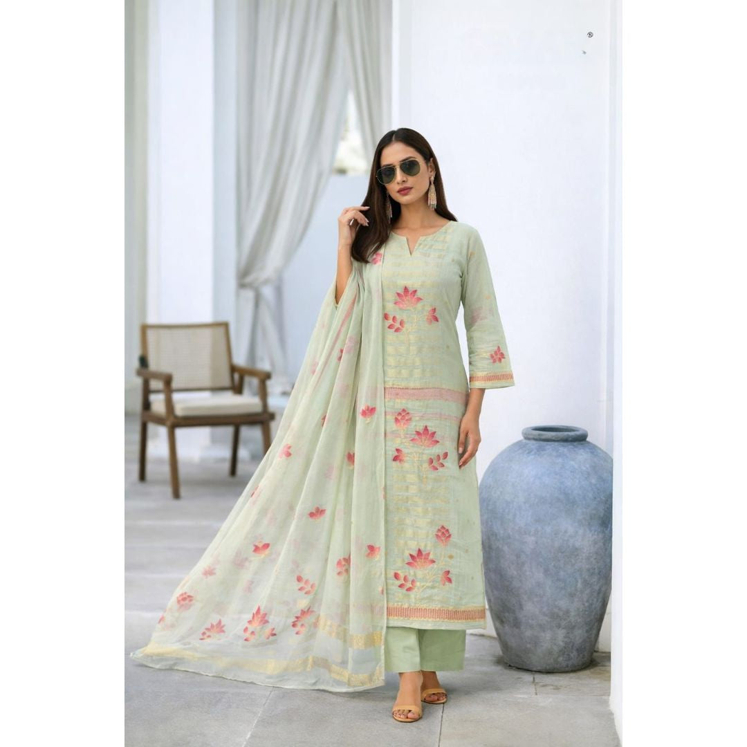 Simar Jacquard Cotton Suit Set (Unstitched)