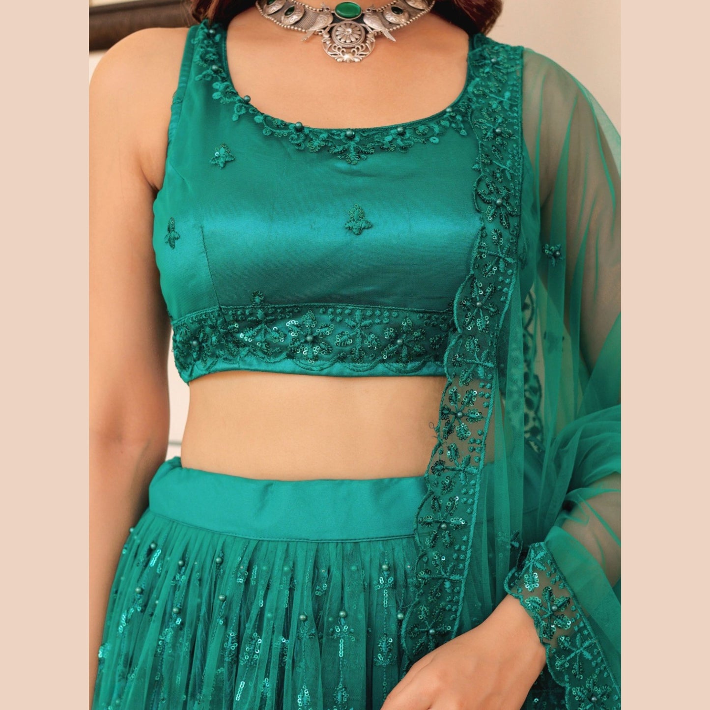 Emerald Dream Sequin Lehenga