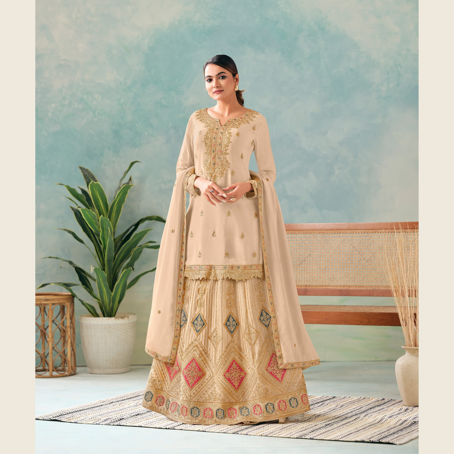 Heer Mahal Peplum Kurta with Gharara