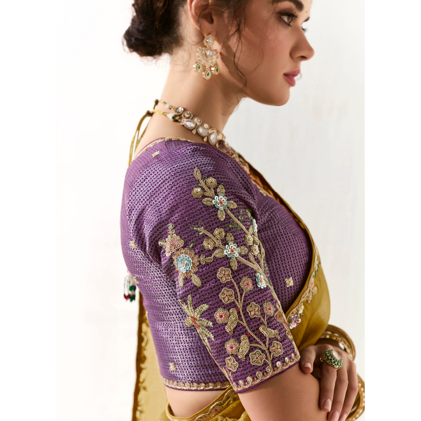 Yellow Runway Organza Tissue Saree with Heavy Embroidered Border – Designer Party Wear