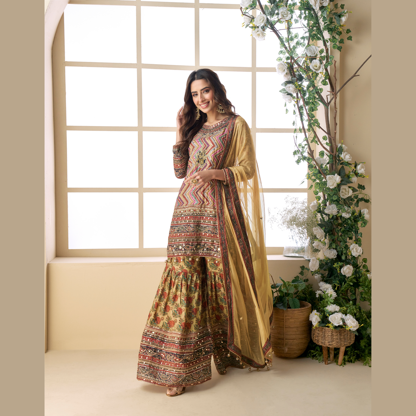 Zooni Sharara Silk Suit Sets