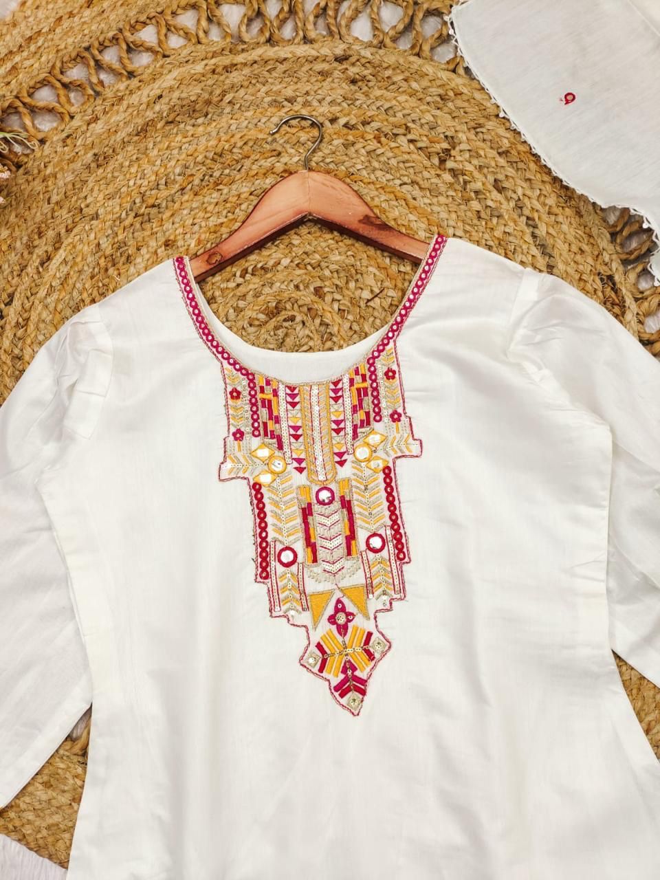 Mirror Bloom Premium Chanderi