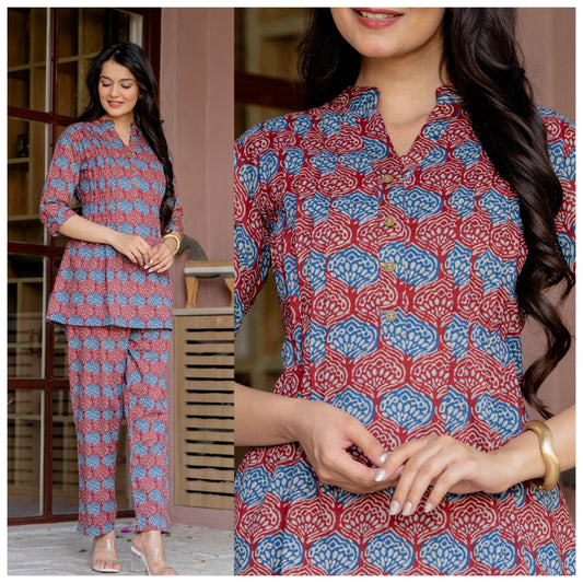 Aaram Cotton Co-Ord Loungewear Set