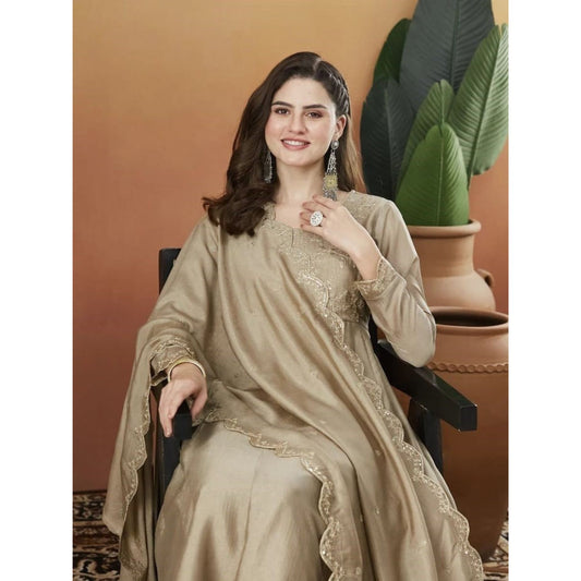 Zariah Gold  Embroidered Luxe Suit