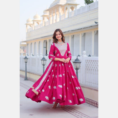 Heritage Glow flared gown