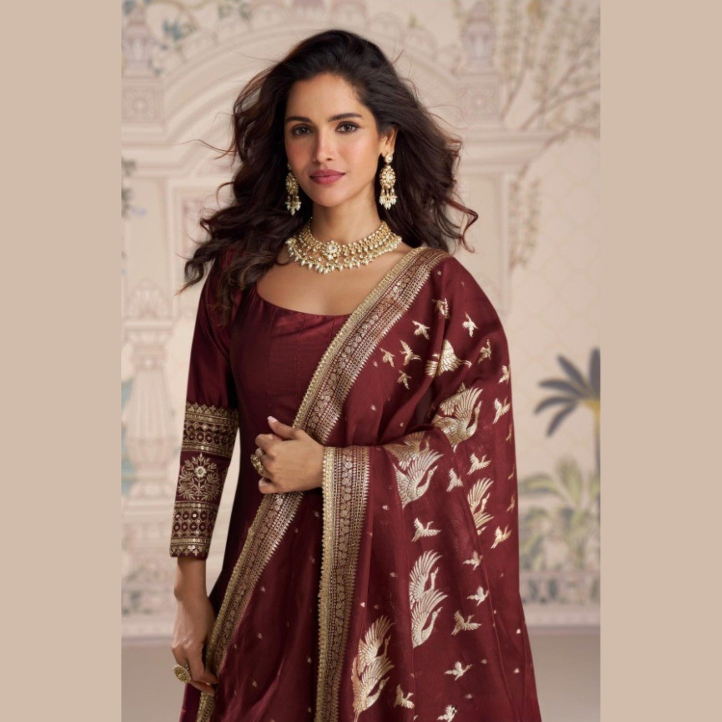 Ishara Royal Embroidered Gown