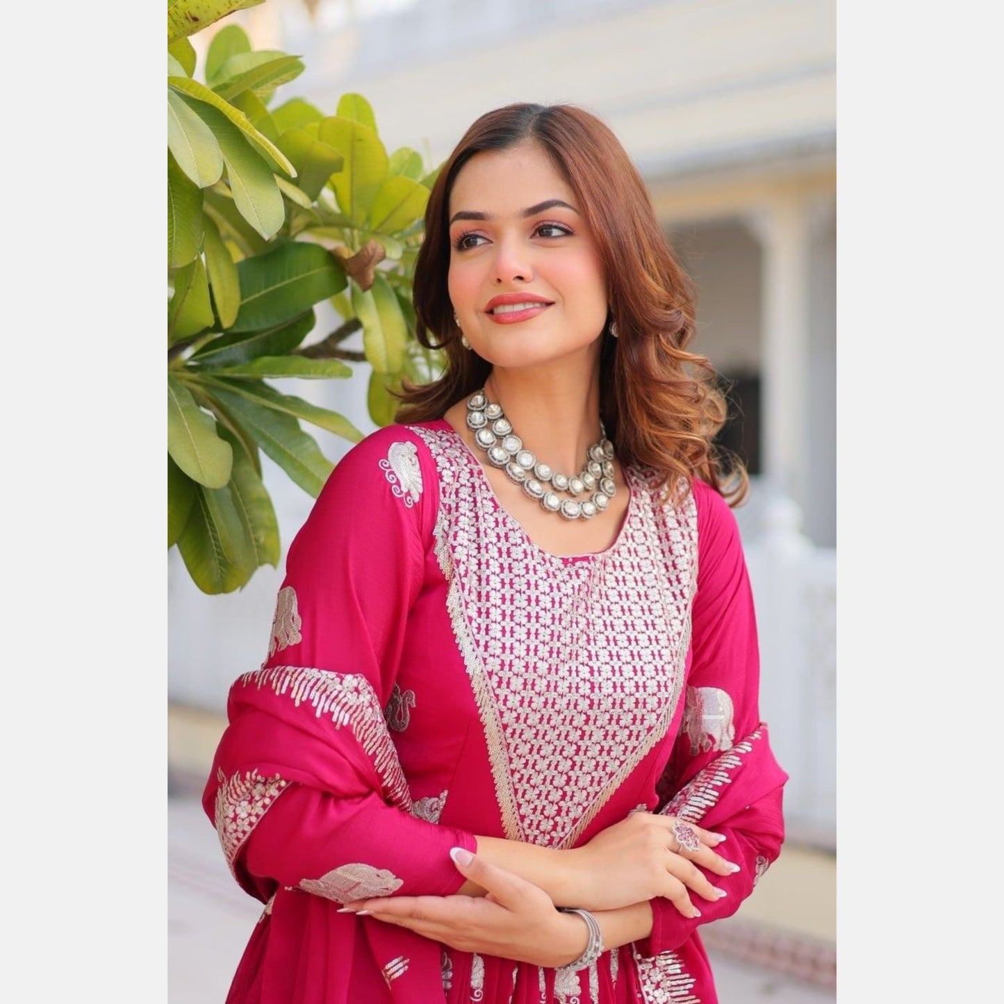 Heritage Glow flared gown