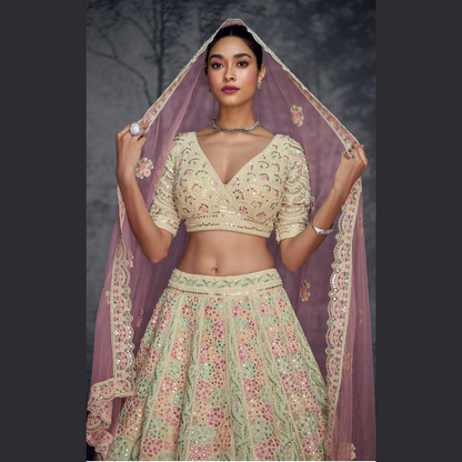 Handcrafted Embroidered Lehenga Set