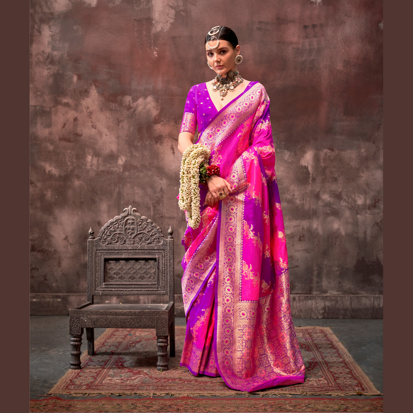 Rajwada Rangkaat Weaving Silk Saree