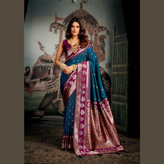 Kumudini Regal Zari Drape Saree