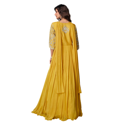 Majestic Charm Silk Ensemble floor-length Anarkali gowns