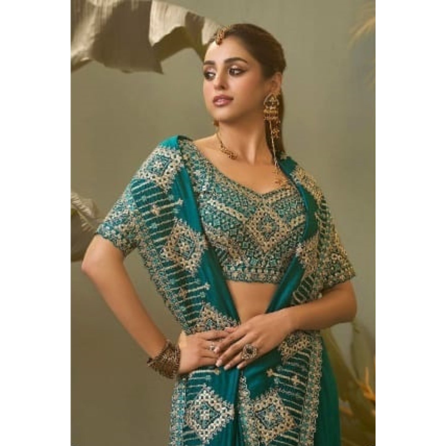 Amaira Emerald  Classic Embroidered Saree