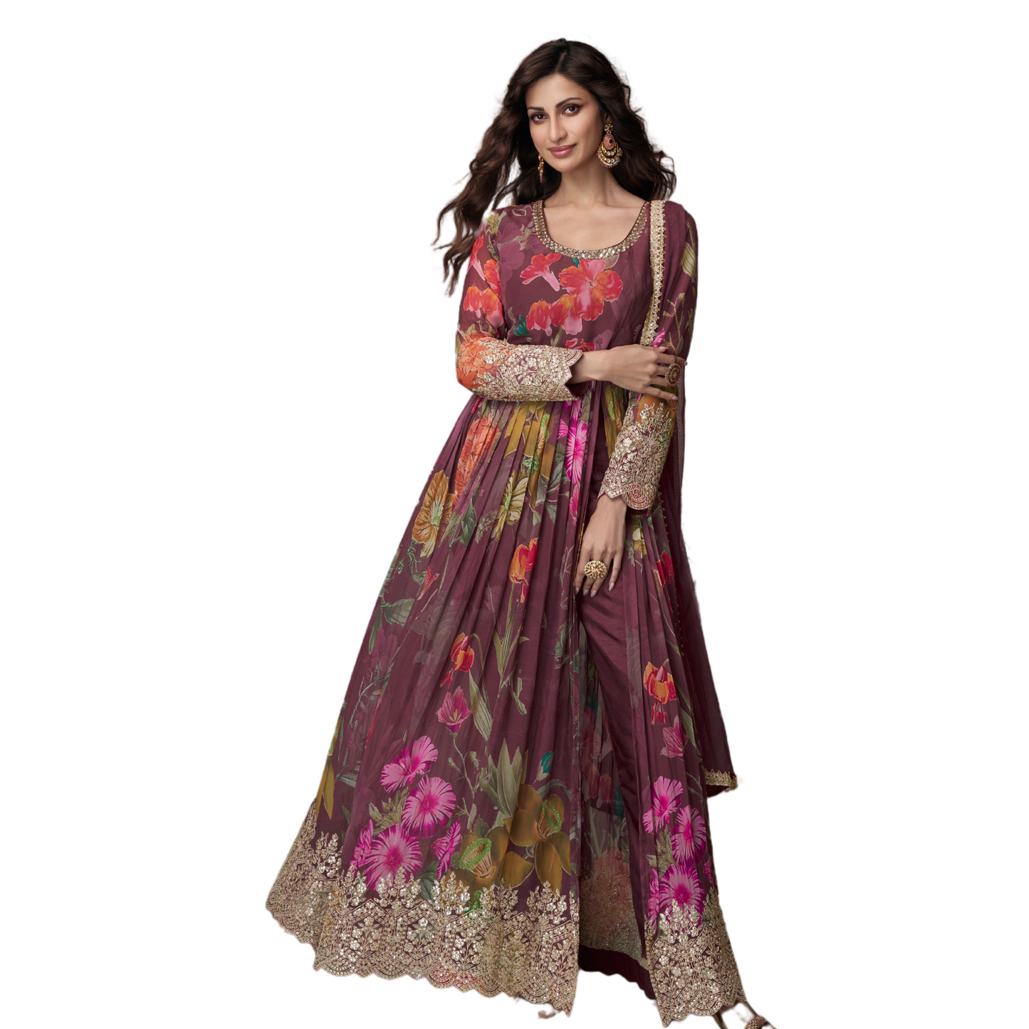 Opulent Georgette Delight Festive Anarkali Gowns