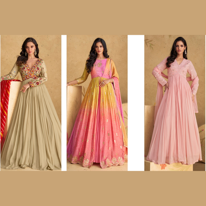 Golden Anarkali Aura