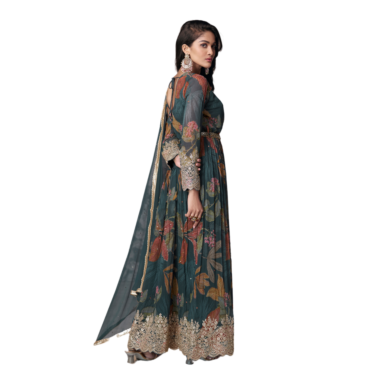 Opulent Georgette Delight Festive Anarkali Gowns