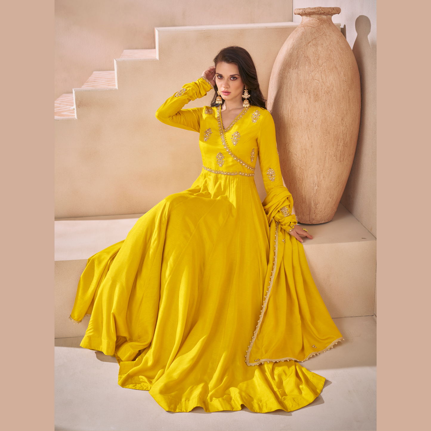 Anarkali suits with intricate embroidery