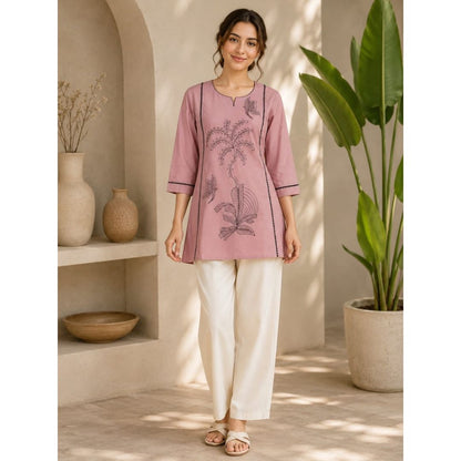 Aangan Dabu Cotton Kurti with Pants