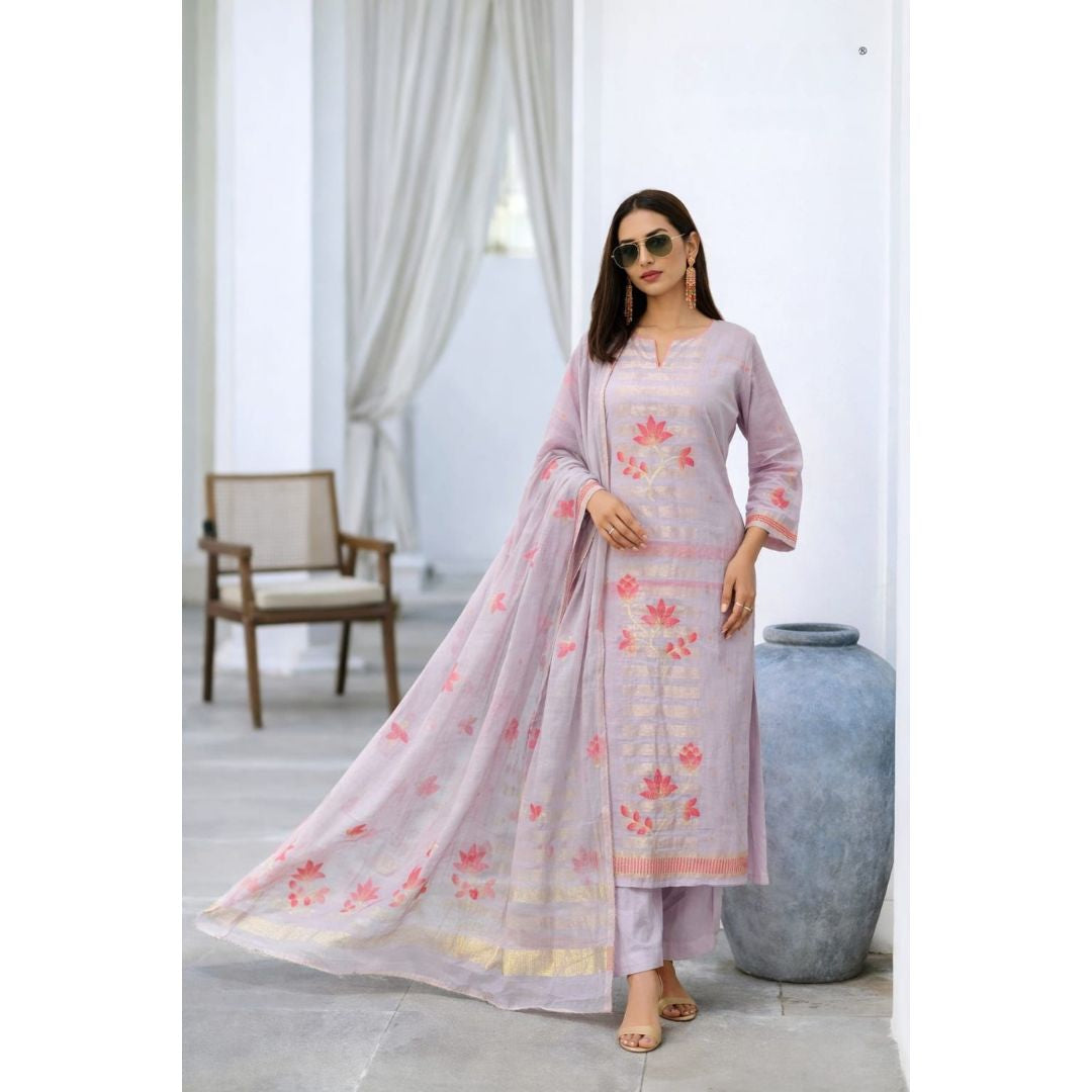 Simar Jacquard Cotton Suit Set (Unstitched)
