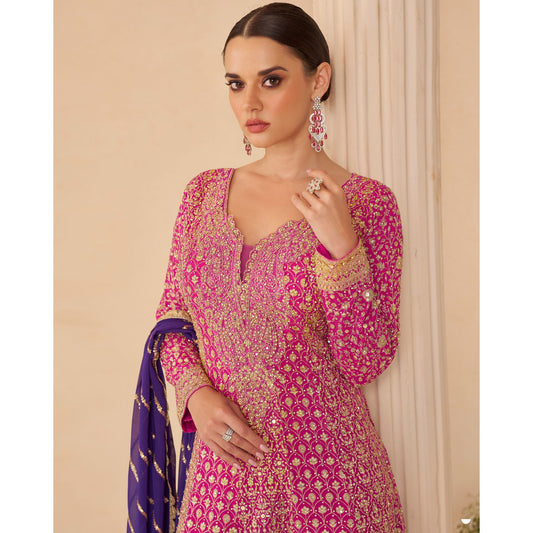 Ruhani Gul Zari Embroidered Sharara Suit