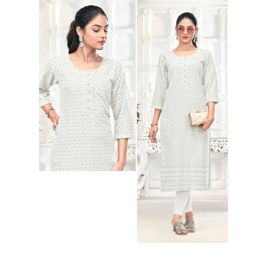 Aarzoo Chikankari Sequence Rayon Kurti Set