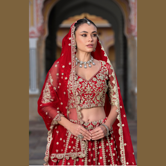 Designer Lahenga Choli Imperial Red