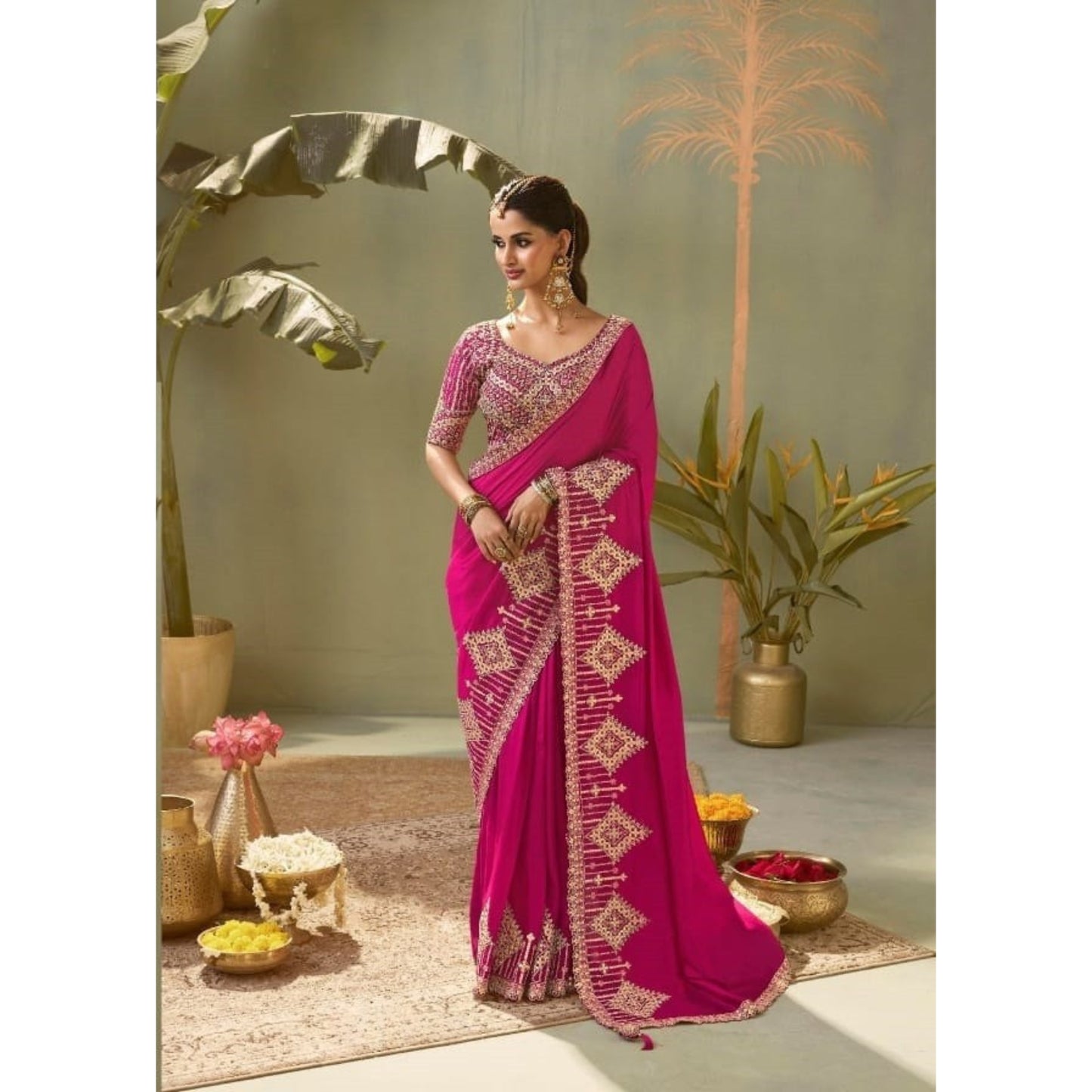 Mehira Pink Festive Charm Saree
