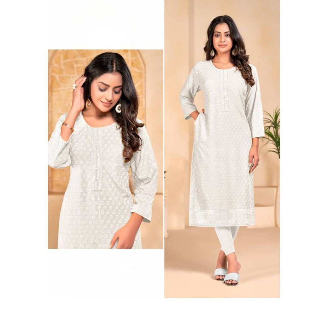 Elegant Chikankari Rayon Kurti
