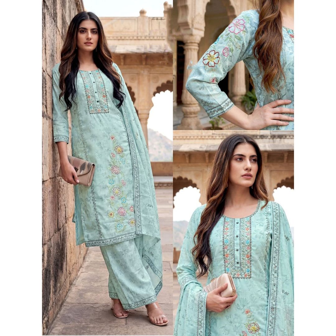 Graceful Embroidered Summer Set