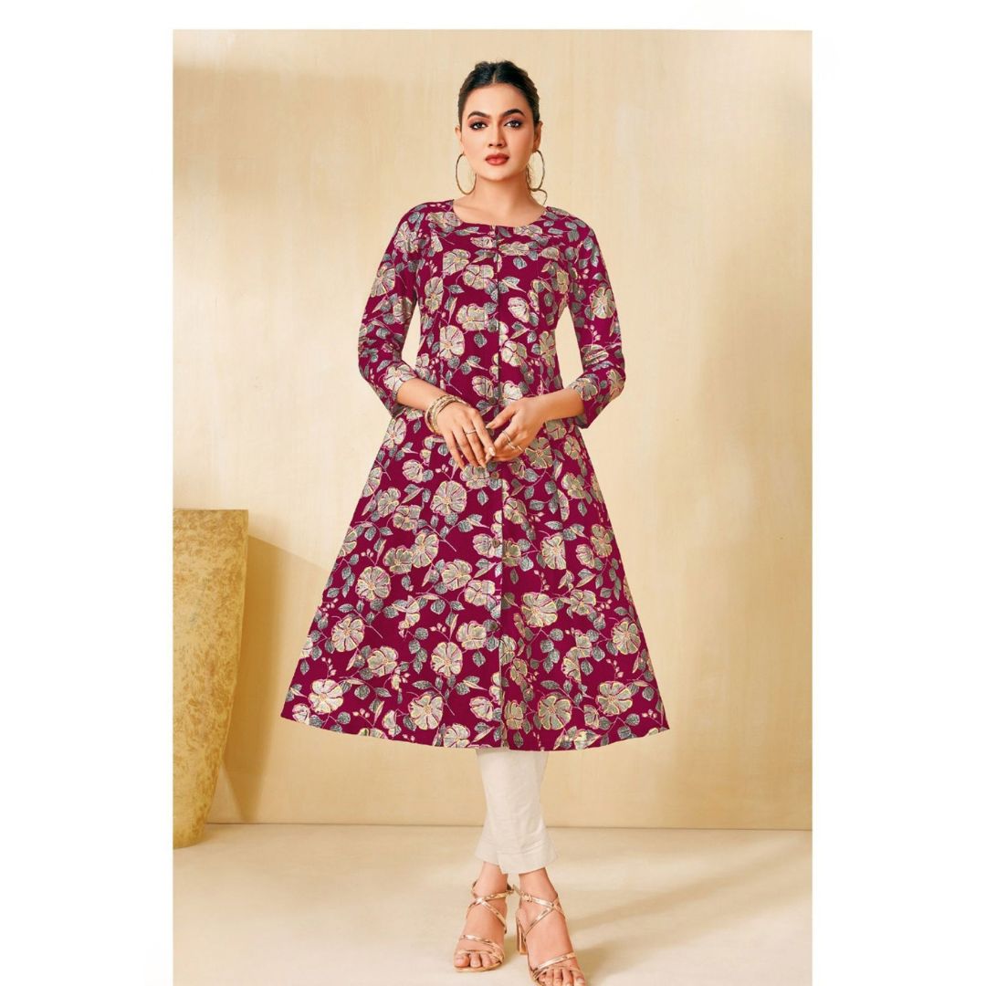Satrangi Cotton A-Line Flare Kurti