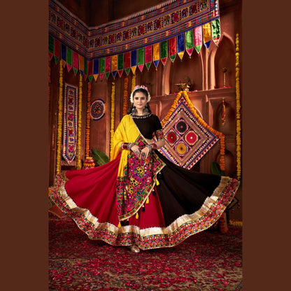 Marigold Noir Yellow & Black Navratri Lehenga Set
