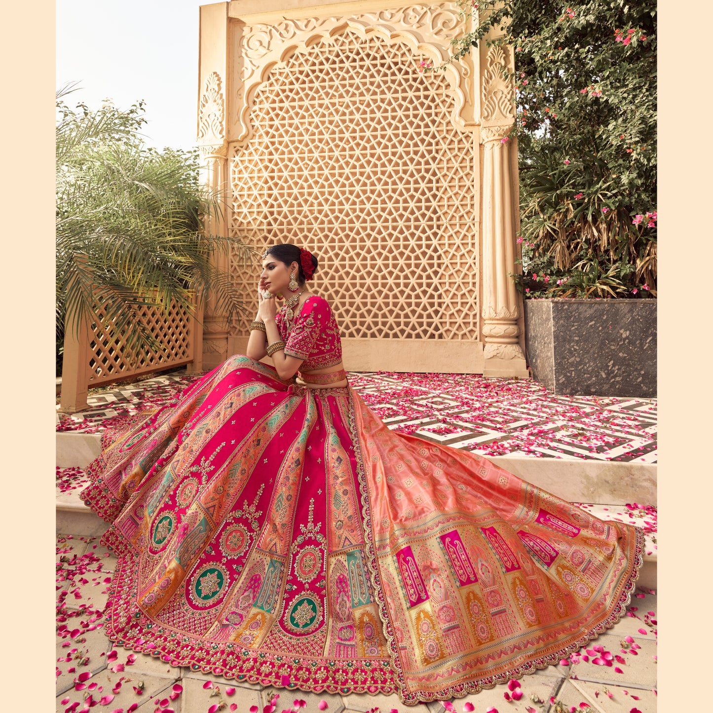 Swarangi Banarasi Silken Bride Lehenga Set