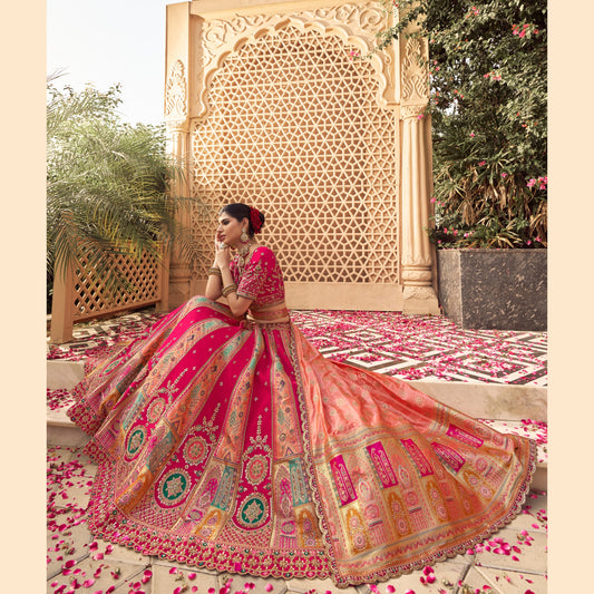Swarangi Banarasi Silken Bride Lehenga Set