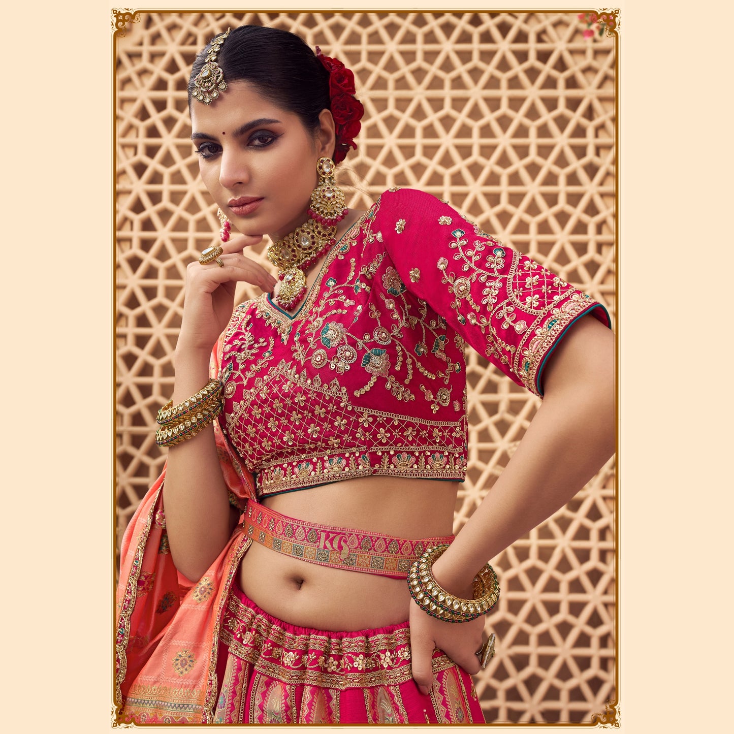 Swarangi Banarasi Silken Bride Lehenga Set