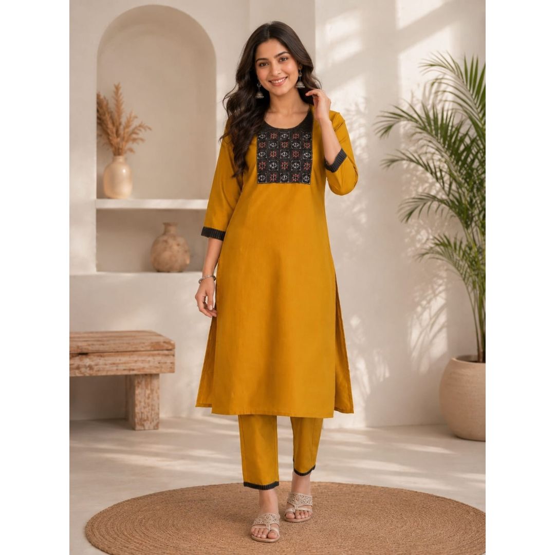 Kesar Slub Cotton Kurta Pant Set
