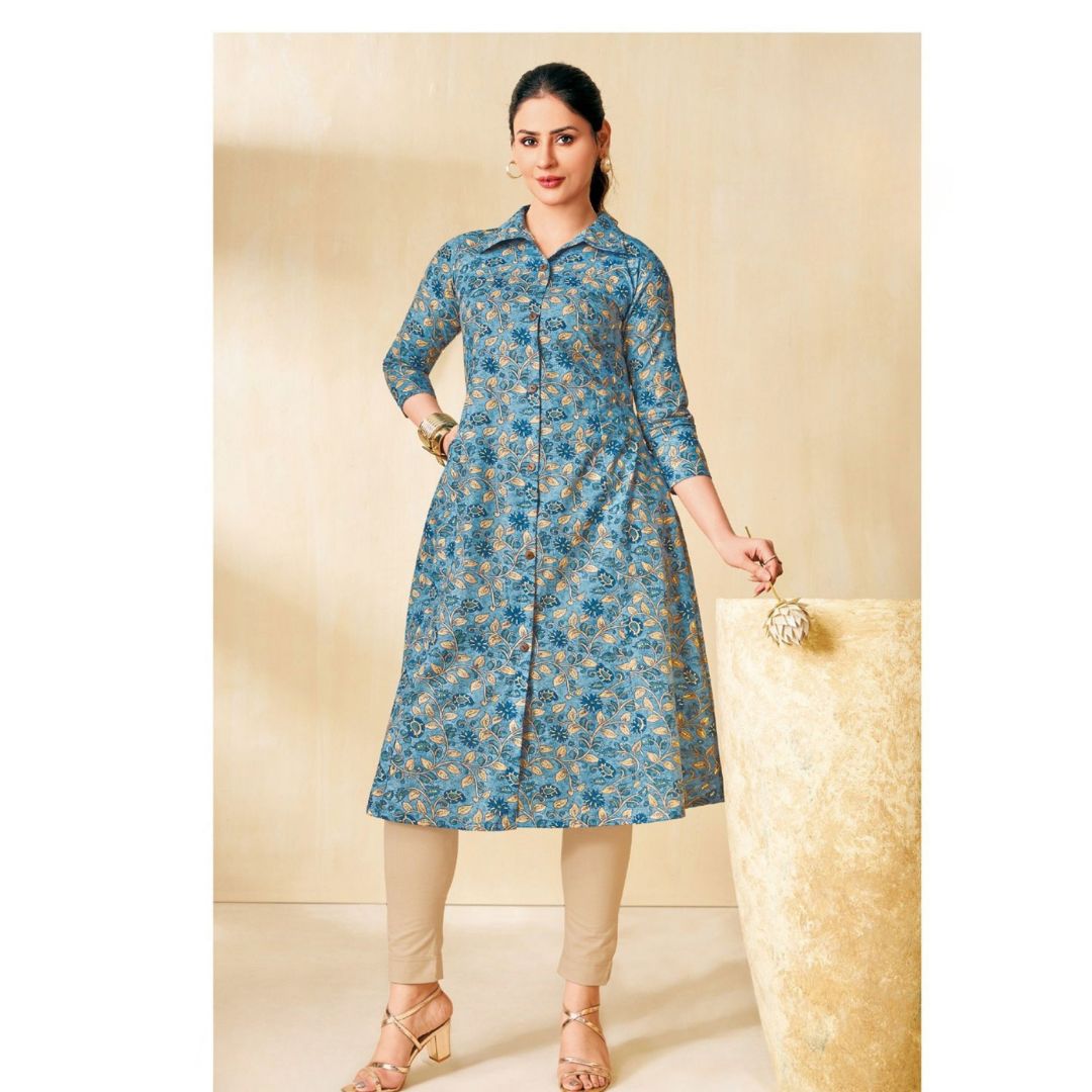 Satrangi Cotton A-Line Flare Kurti