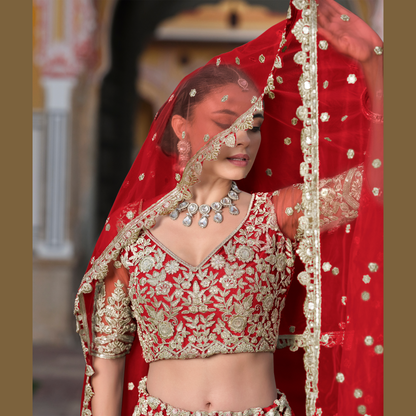 Designer Lahenga Choli Imperial Red