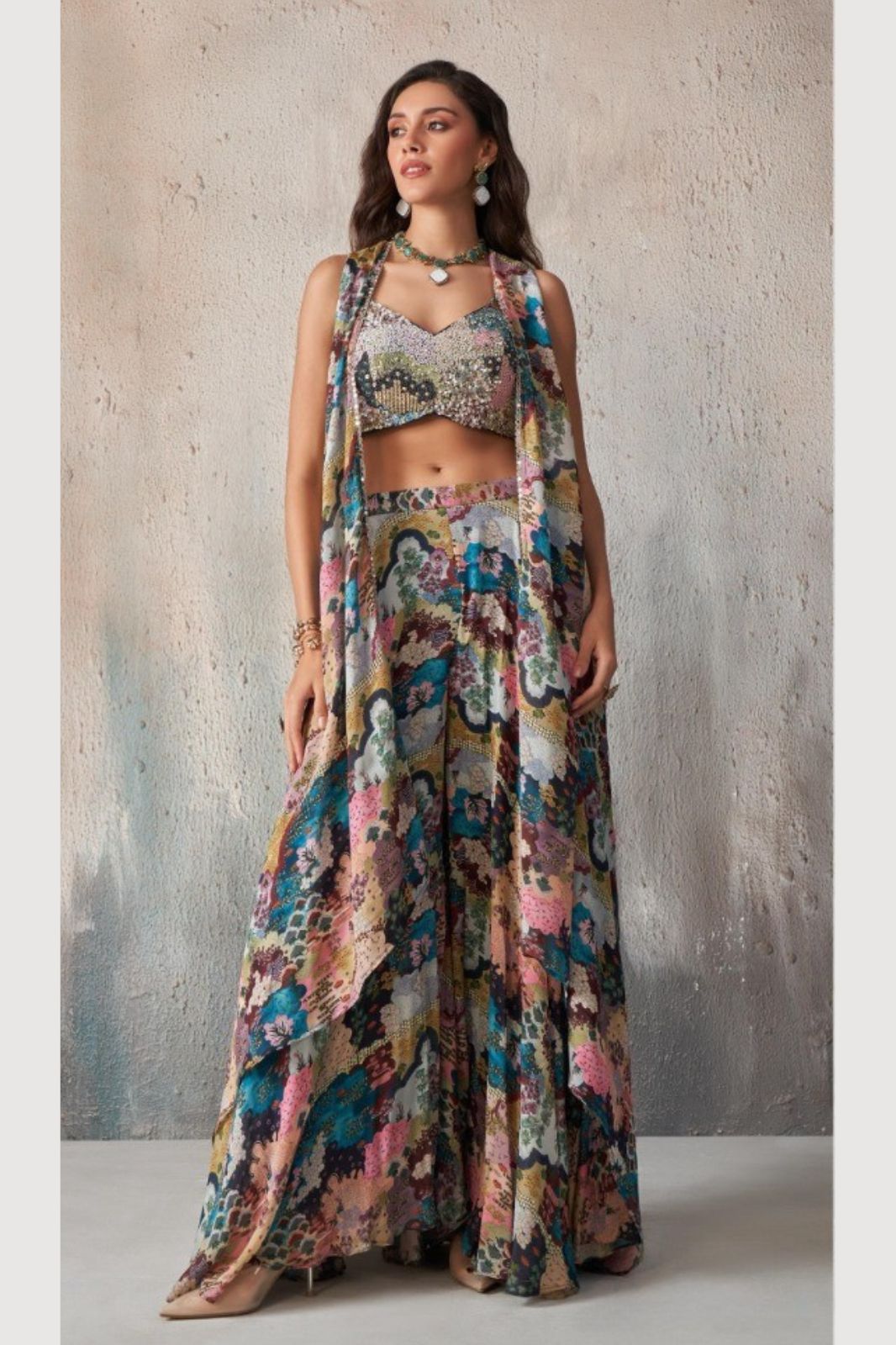 Midnight Bloom Floral Lehenga Set