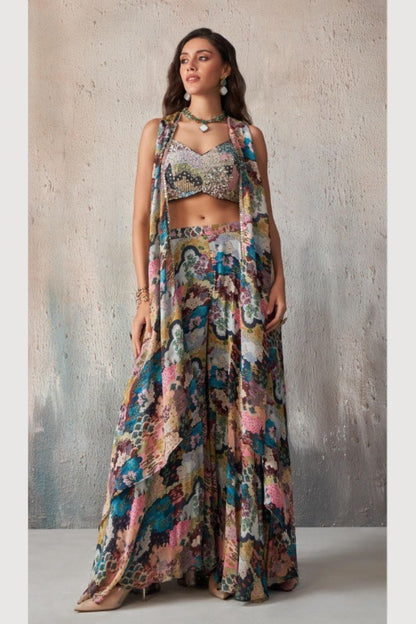 Midnight Bloom Floral Lehenga Set