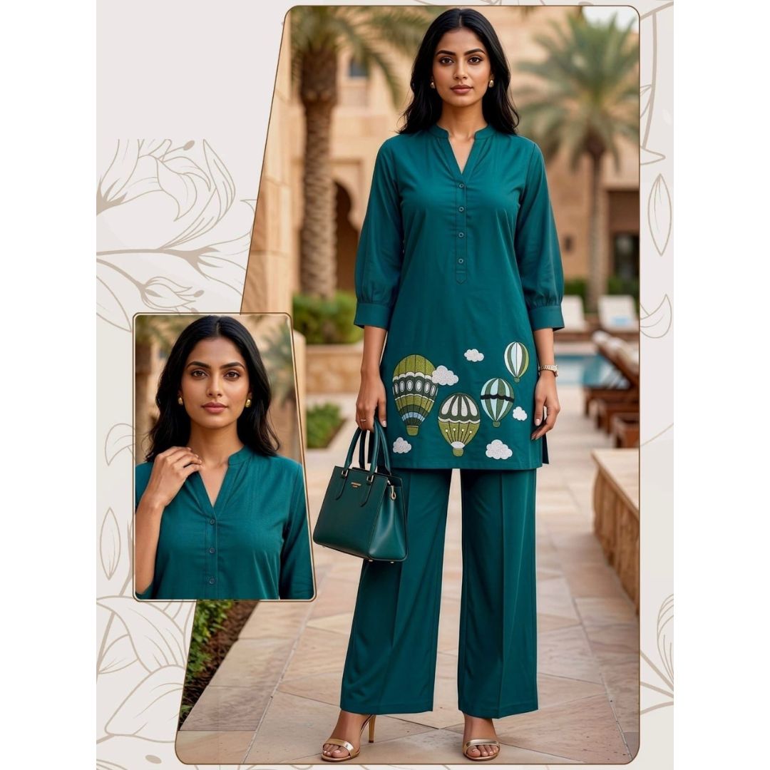 Desi Aura Heavy Dabbu Cotton Co-ord Set
