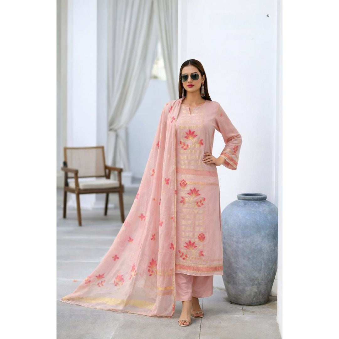 Simar Jacquard Cotton Suit Set (Unstitched)