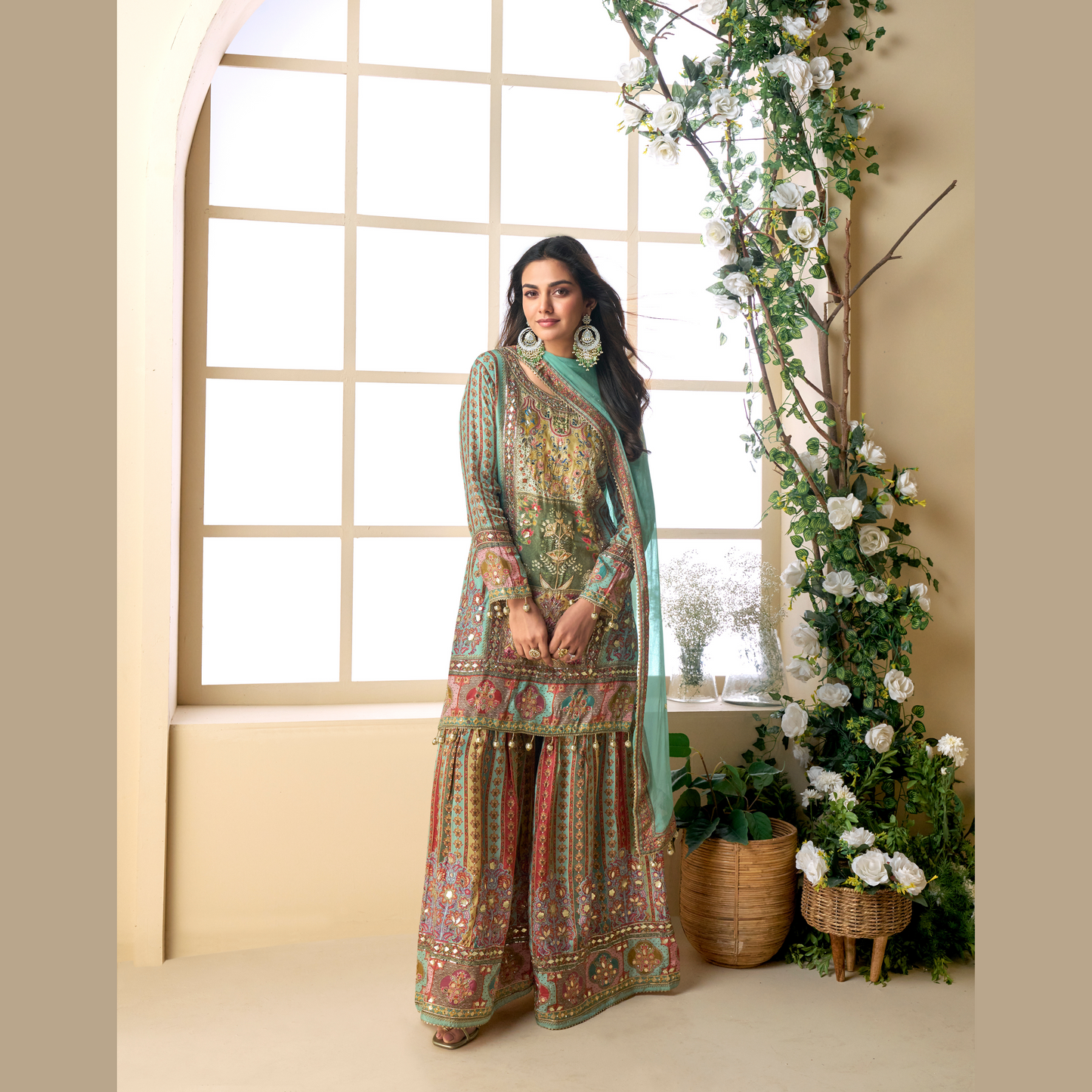 Noorjehan Sharara Silk Suit Sets