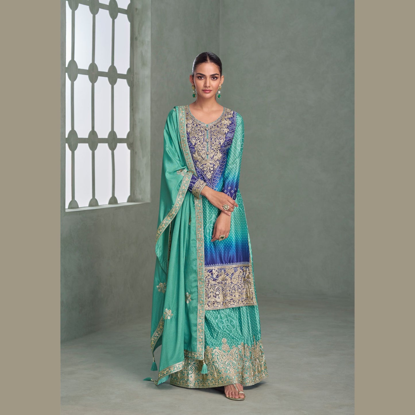 Noor-E-Nazakat Chinon Ensemble Salwar Suit