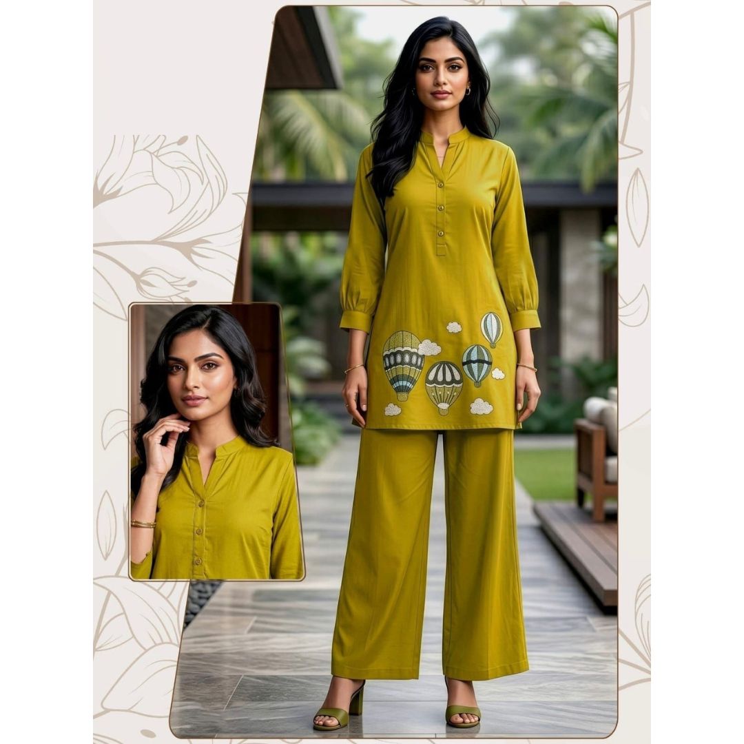 Desi Aura Heavy Dabbu Cotton Co-ord Set