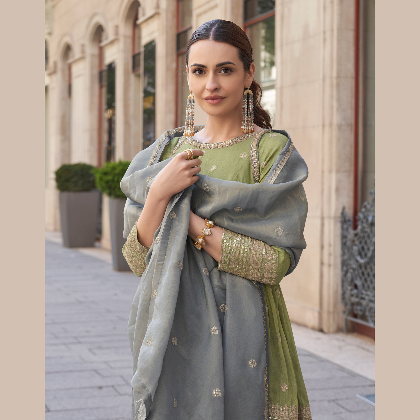 Timeless Elegance - Embroidered Sharara Kurti Set