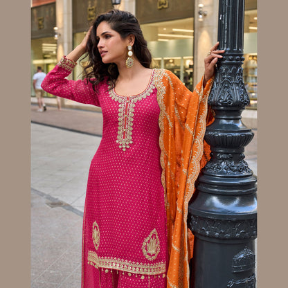 Devi Zardosi Rani Pink Festive Sharara Set