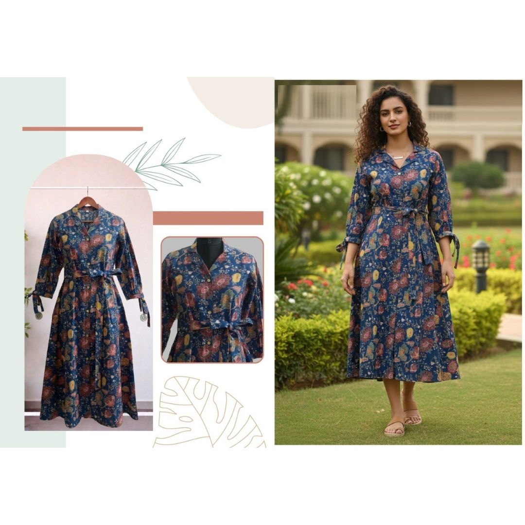 Saanvi Flowy Cotton Maxi Dress