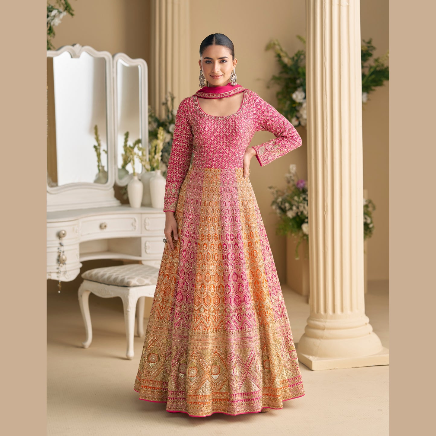 Heer Mahal Embroidered Gown